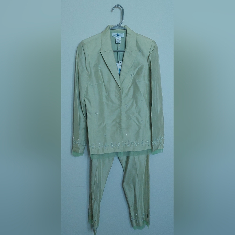 Sue Wong Light Green 2-Piece Beaded Suit